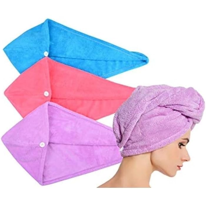 Luxury Bath Towels for Hair, Soft and Absorbent Microfiber Fabric, Available in Multiple Colors, Perfect for Daily Use - Image 1